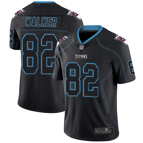 Tennessee Titans Limited Lights Out Black Men Delanie Walker Jersey NFL Football #82 Rush